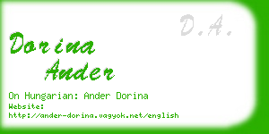 dorina ander business card
